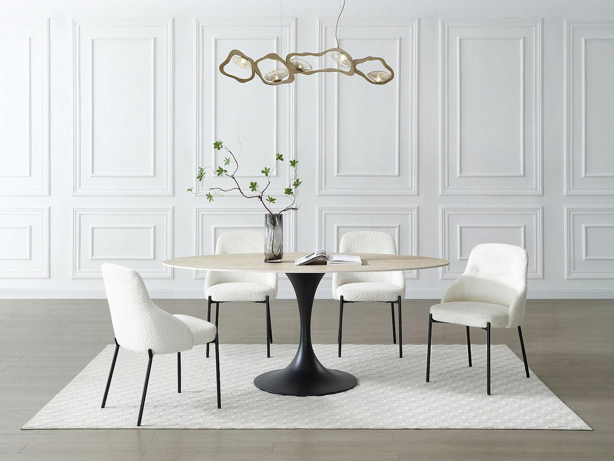 ESSTISCH - 8 Personen - Keramik - Schwarz, Beige - ELVA - Beige/Schwarz, Keramik (90/180/78cm) - Vente-Unique