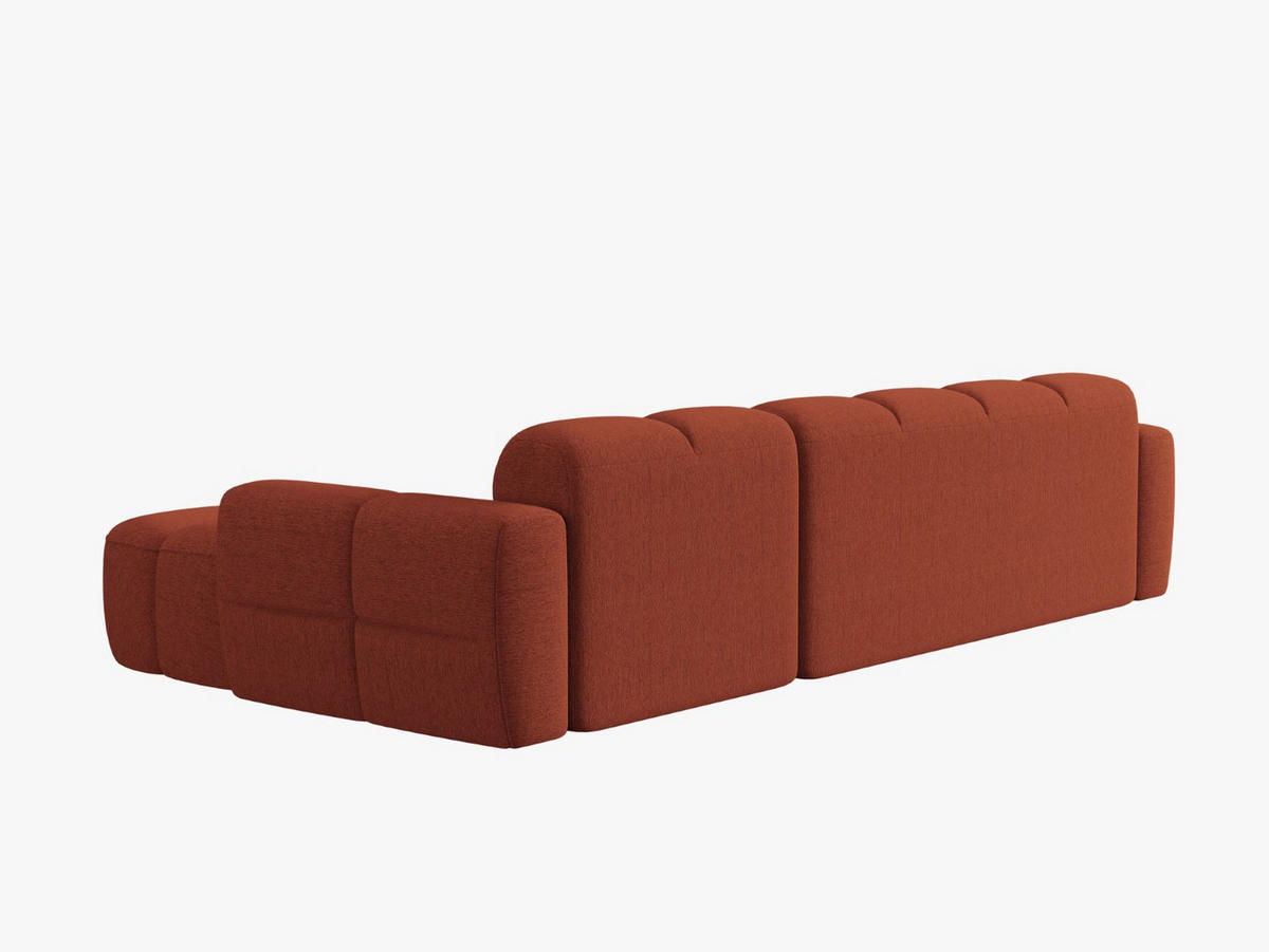 ECKSOFA rechts Lisa aus strukturiertem Stoff koralle 4 Sitzplätze - Koralle, Textil (170/310cm) - Micadoni
