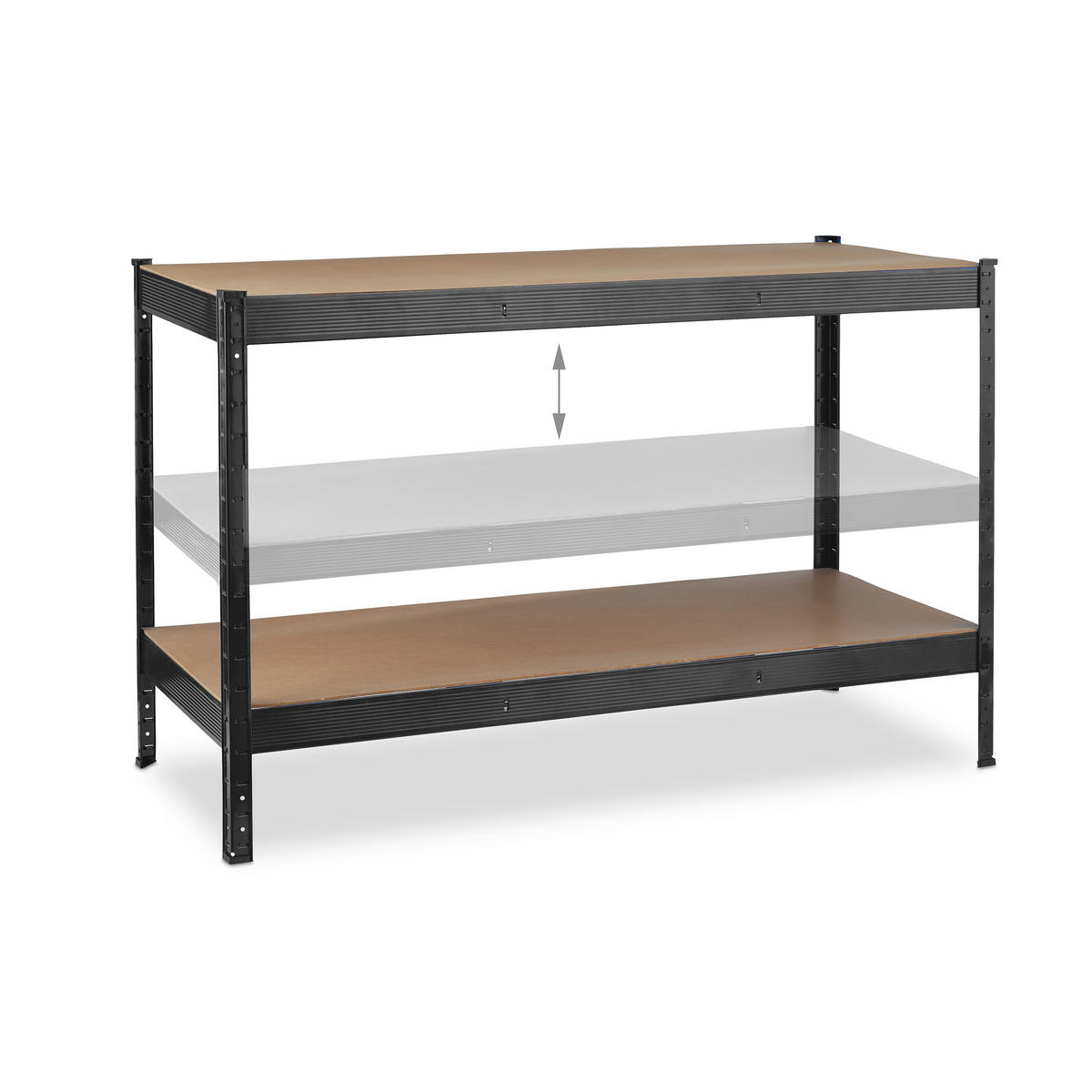 WERKBANK - Schwarz, Holzwerkstoff/Metall (141/91/61cm) - Relaxdays