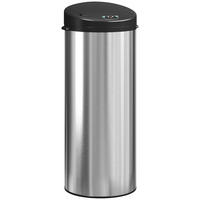 SENSOR-MÜLLEIMER Edelstahl Kunststoff Silber - Silberfarben, Metall (30/78.5/32cm) - HOMCOM