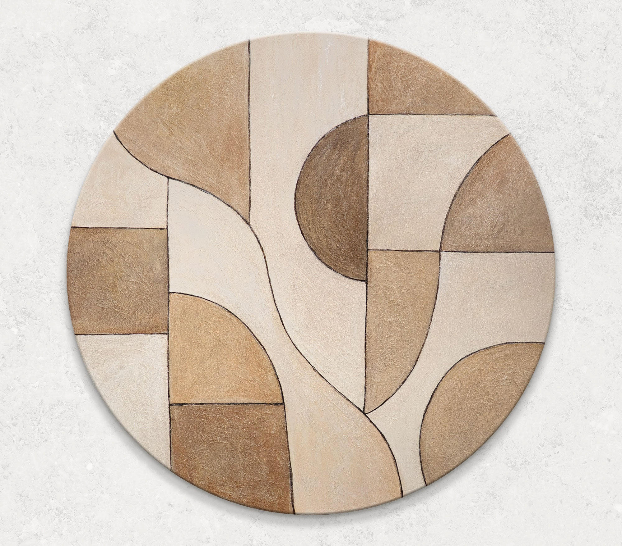 GEMÄLDE Ornamente der Zeit auf Keilrahmen 100 cm - Beige, Holz (100/100cm) - YS-art gallery