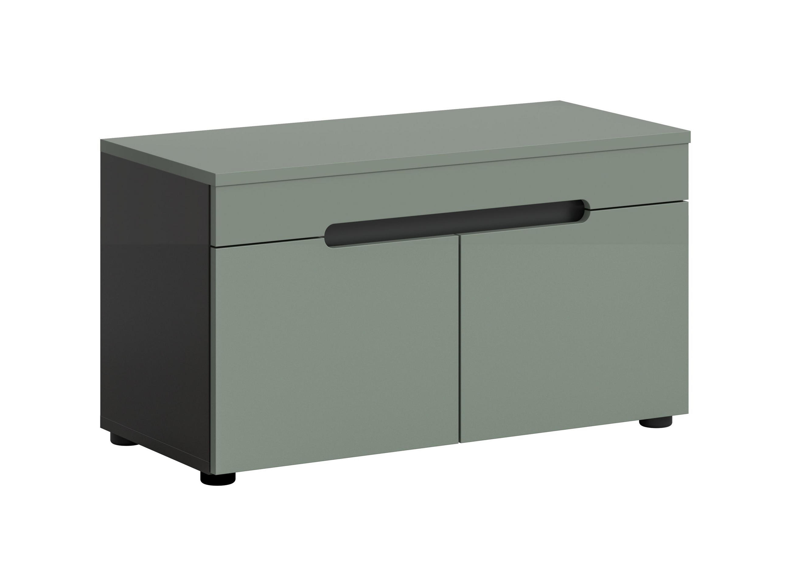 SITZBANK CANU (B/H/T: ca. 80/45/37 cm) in Basalt grau/Smoke Green - Grau, Holzwerkstoff (80/45/37cm)