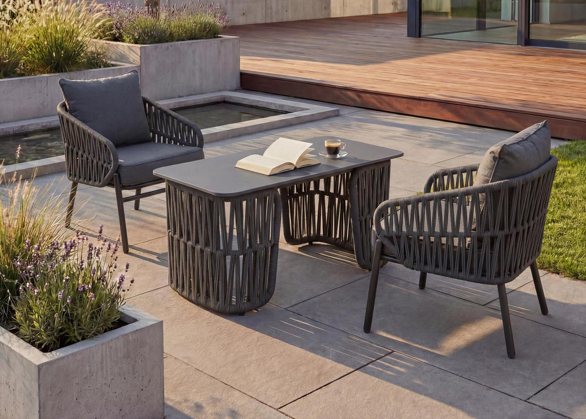 LOUNGETISCH eckig Anthrazit, Grau - Anthrazit/Grau, Metall (45/90/43cm) - MCW