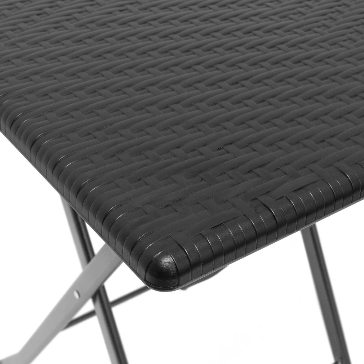 GARTENTISCH - Schwarz, Kunststoff/Metall (61.5/61.5/74cm) - Relaxdays