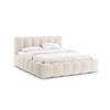 BETT mit Bettkasten und Kopfteil Lupine aus strukturiertem Stoff leichtes beige 180x200cm - Creme, Textil (180/200cm) - Micadoni