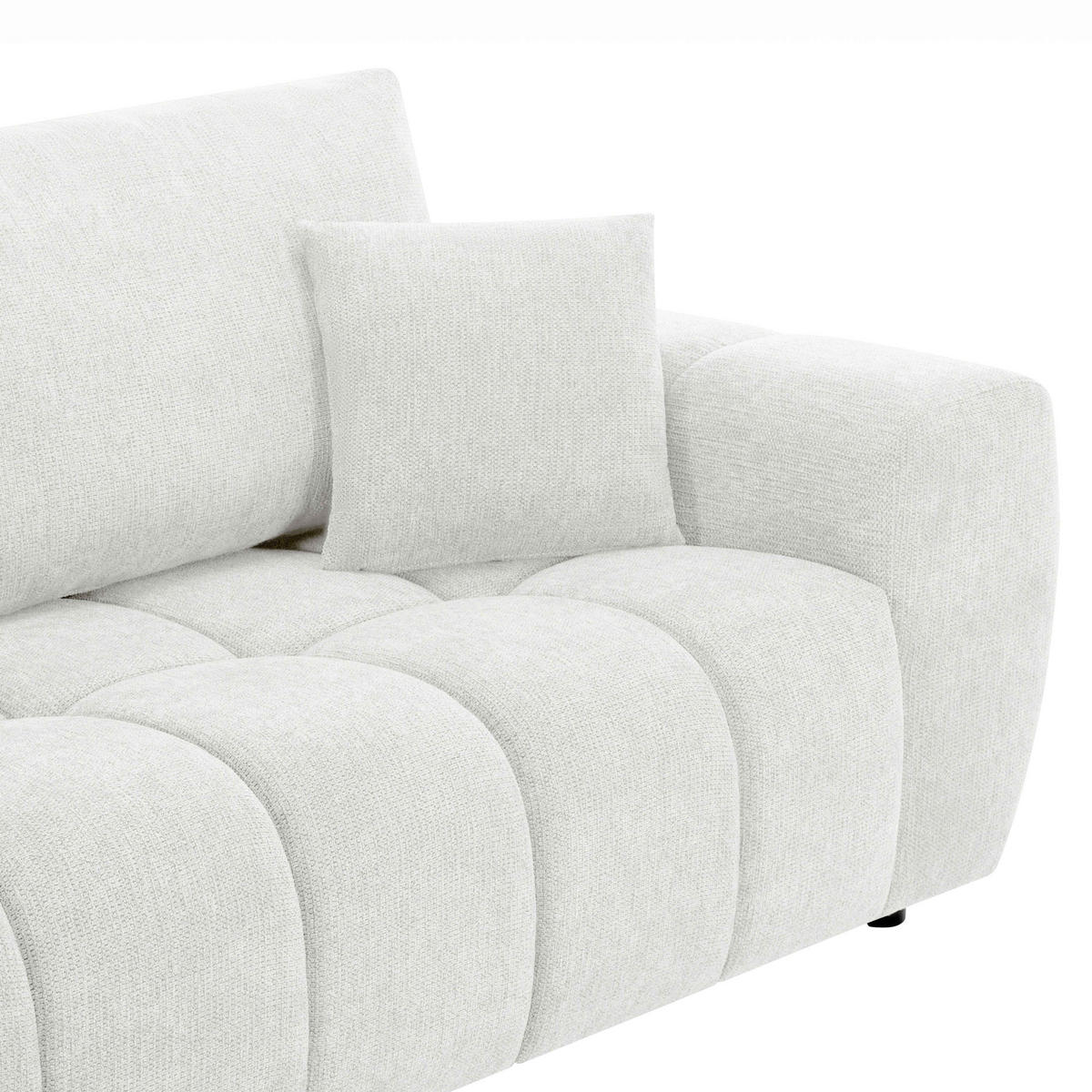 SOFA 3-Sitzer, Weiß - Weiß, Textil (100/90/238cm) - Oviala