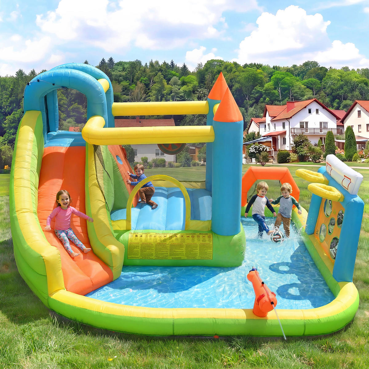 HÜPFBURG Kinder 360x320x200 cm Rutsche Pool - Multicolor, Textil (320/360/200cm) - LEBENLANG