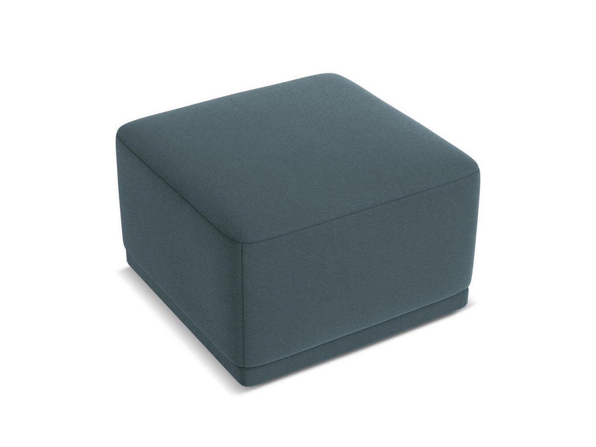 POUF Samt Stoff Blau - Blau/Petrol, Kunststoff/Textil (65/40/65cm) - Makamii