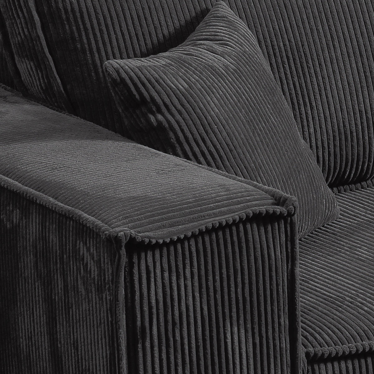 SOFA Isaac 4 Sitzplätze Dunkelgrau - Grau, Holzwerkstoff (255/85/105cm) - Petits-meubles