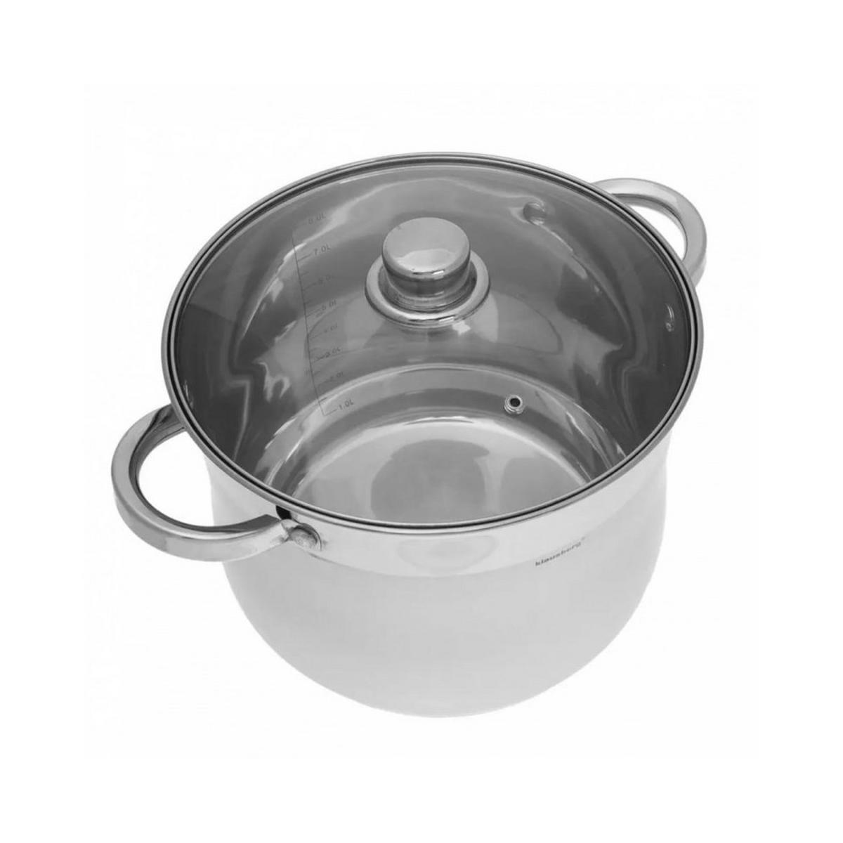 TOPF Silber 24/24/20 cm KB7163 - Silberfarben, Metall (24cm) - Klausberg 