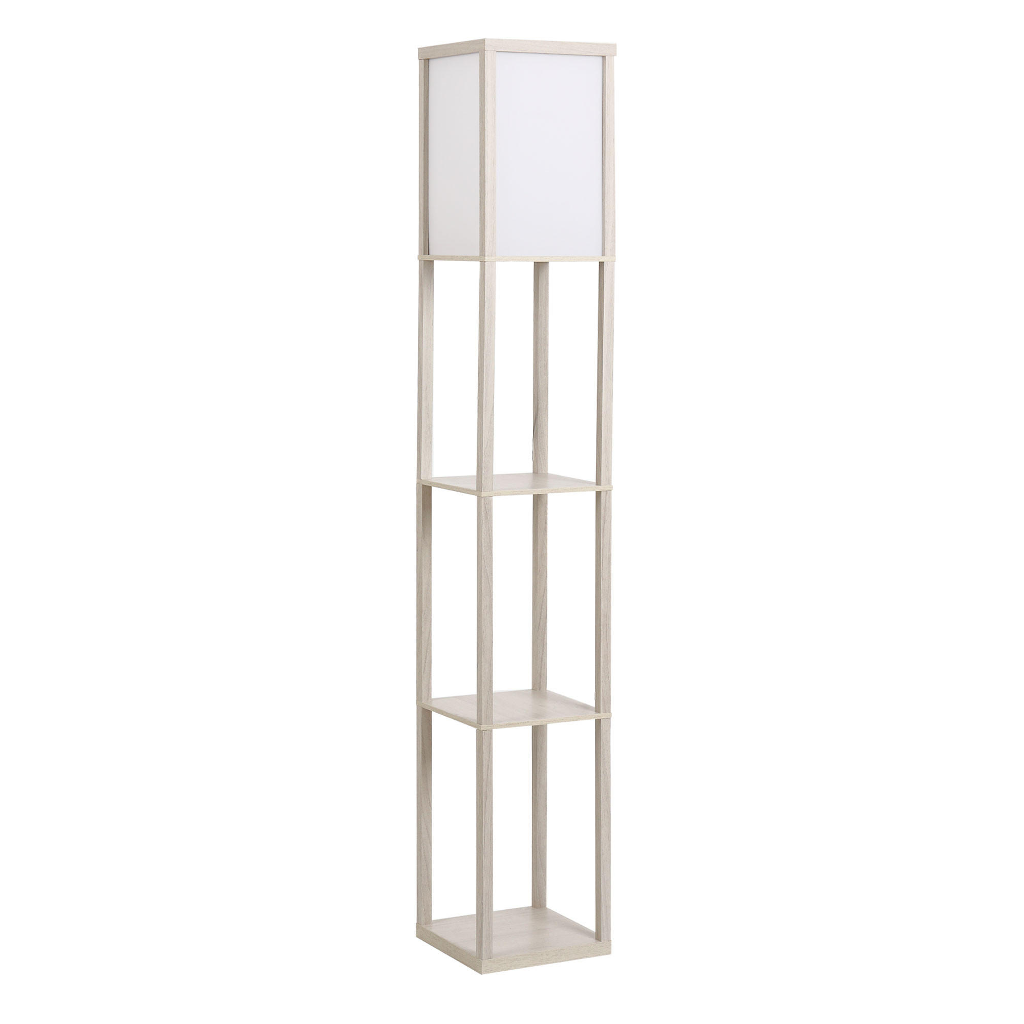 STEHLEUCHTE, Stehlampe, Eiche+Weiß - Multicolor, Glas (26/26/160cm) - HOMCOM