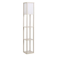 STEHLEUCHTE, Stehlampe, Eiche+Weiß - Multicolor, Glas (26/26/160cm) - HOMCOM