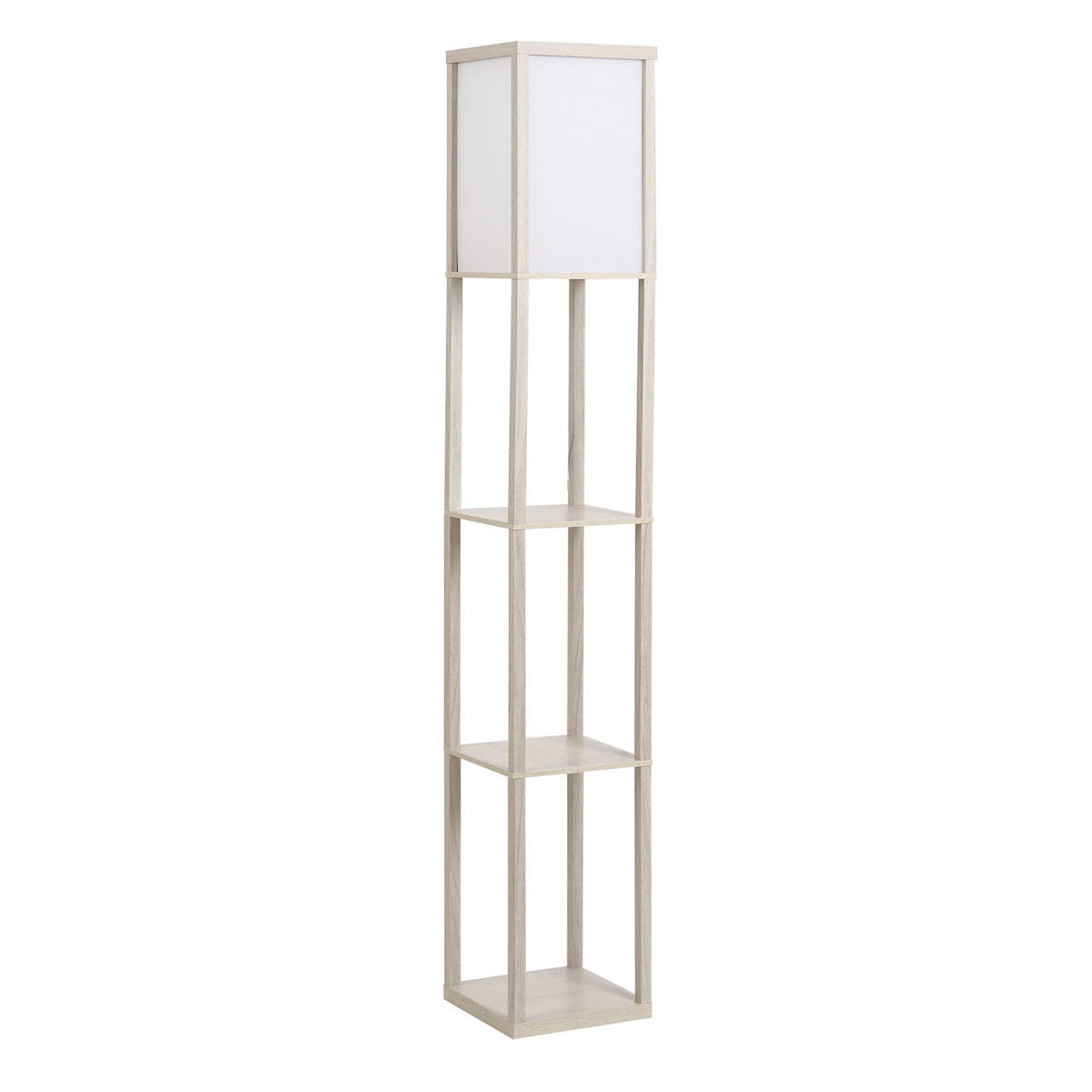 STEHLEUCHTE, Stehlampe, Eiche+Weiß - Multicolor, Glas (26/26/160cm) - HOMCOM