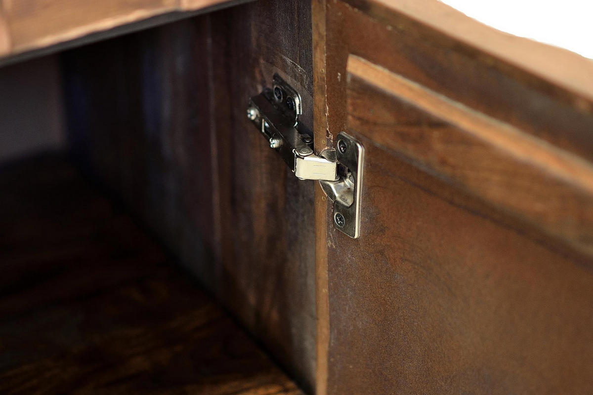 SIDEBOARD aus Mangoholz und Bronze - Dunkelbraun, Holz (42/80/142cm) - Giner y Colomer