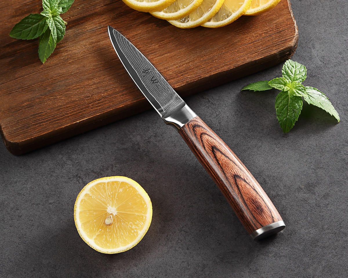 OFFICEMESSER Edib Damast - Braun, Holz/Metall (19cm) - Wakoli