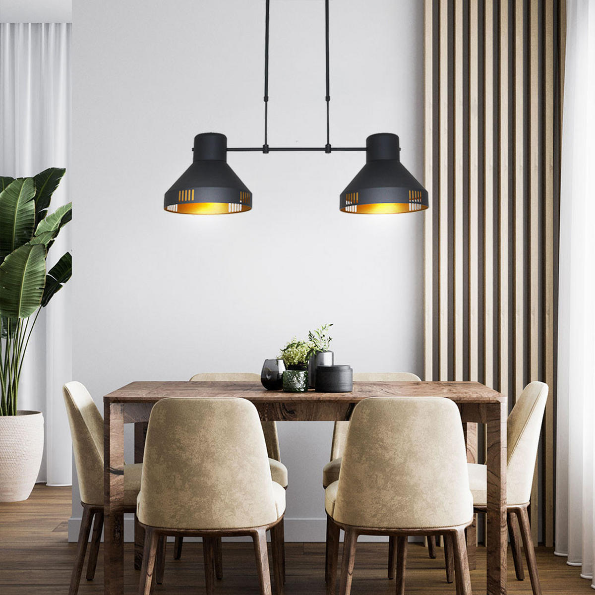 HÄNGELEUCHTE Gold Schwarz Matt Höhenverstellbar - Goldfarben, Metall (105/35/150cm)