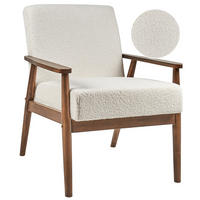 SESSEL Weiß Esrum - Creme/Braun, Textil (62/79/80cm) - Beliani