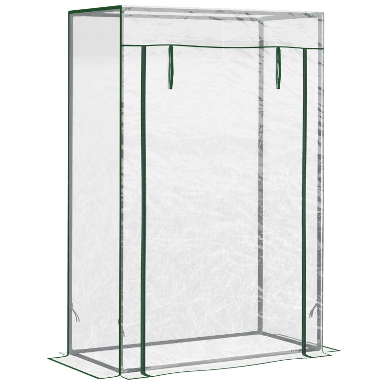 GEWÄCHSHAUS aus Kunststoff 100x50x150 cm in Transparent mit aufrollbarer Tür - Transparent, Kunststoff (50/150/100cm) - Modfu