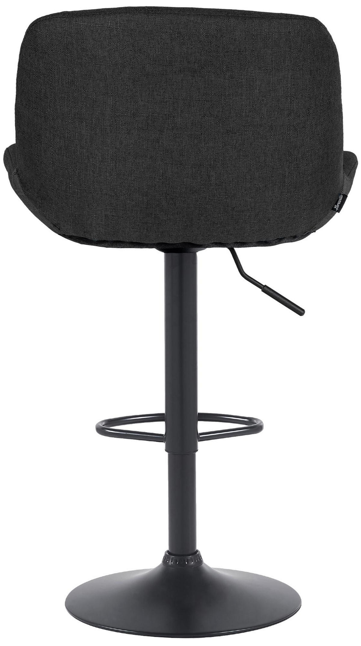 BARHOCKER 2er Set Stoff Schwarz - Schwarz, Textil/Metall (50/85/50cm) - CLP