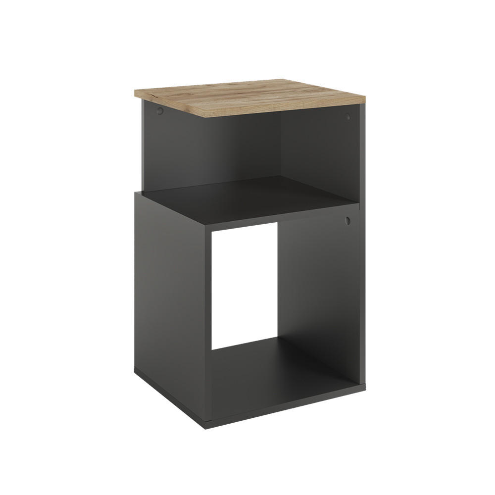 NACHTTISCH Elios Anthrazit/Goldkraft Eiche 40 x 65.3 cm - Honigeiche/Anthrazit, Holzwerkstoff (40/65.3/35cm) - Vicco