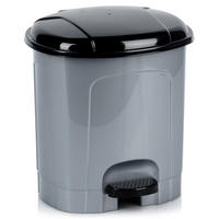 ABFALLEIMER, mit Pedal, Kunststoff, grau, 5,5 l - Grau, Kunststoff (20/28/20cm) - Orion 