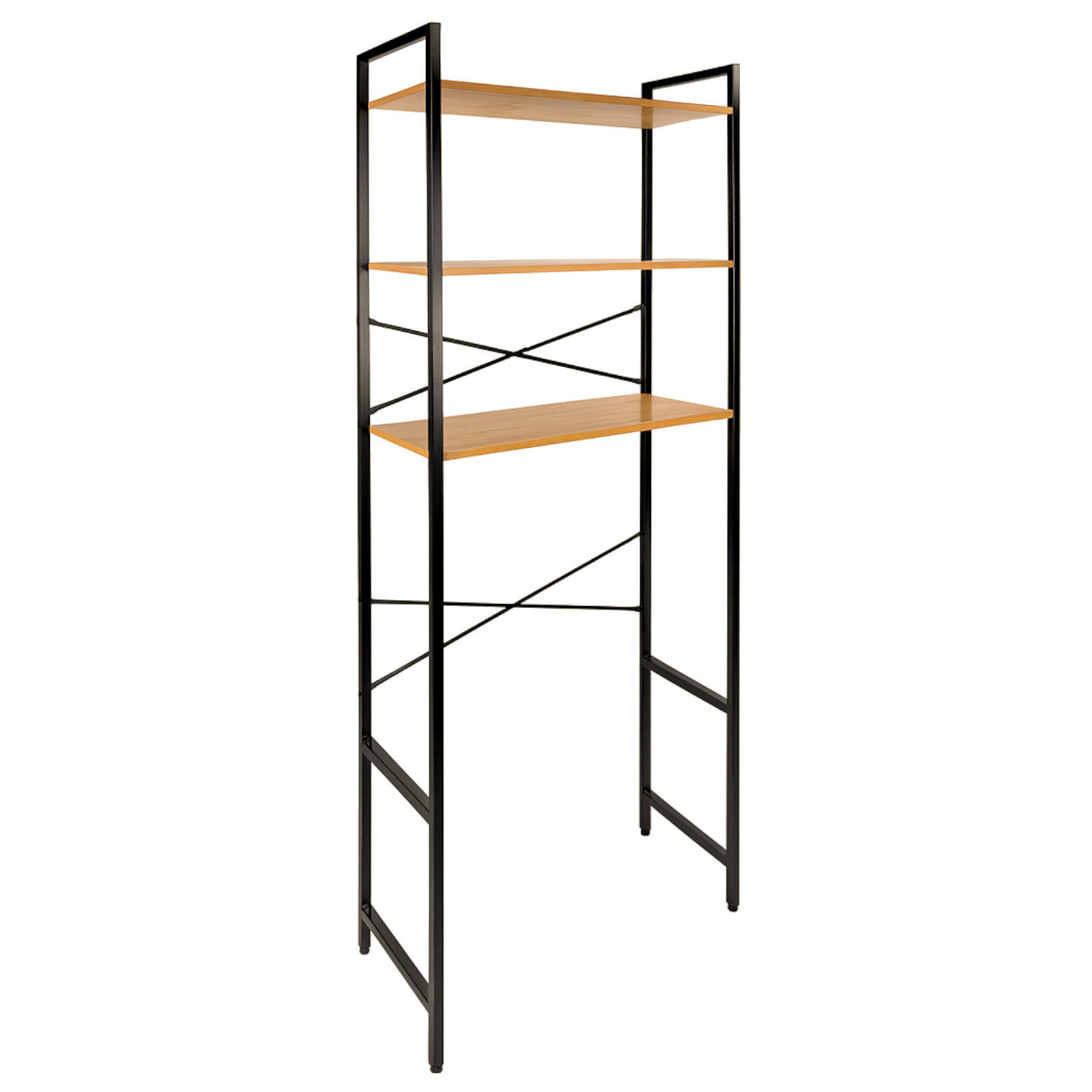 STANDREGAL Holzoptik Metall Eichefarben Schwarz für Waschmaschine 186×66×30 cm - Eichefarben/Schwarz, Holzwerkstoff/Metall (66/186/30cm) - Begryf