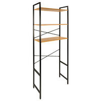 STANDREGAL Holzoptik Metall Eichefarben Schwarz für Waschmaschine 186×66×30 cm - Eichefarben/Schwarz, Holzwerkstoff/Metall (66/186/30cm) - Begryf