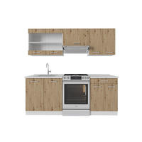 KÜCHE R-Line Artisan Eiche/Weiß 200 cm ohne AP - Eiche Artisan/Weiß, Holzwerkstoff (200/81.6/46cm) - Vicco