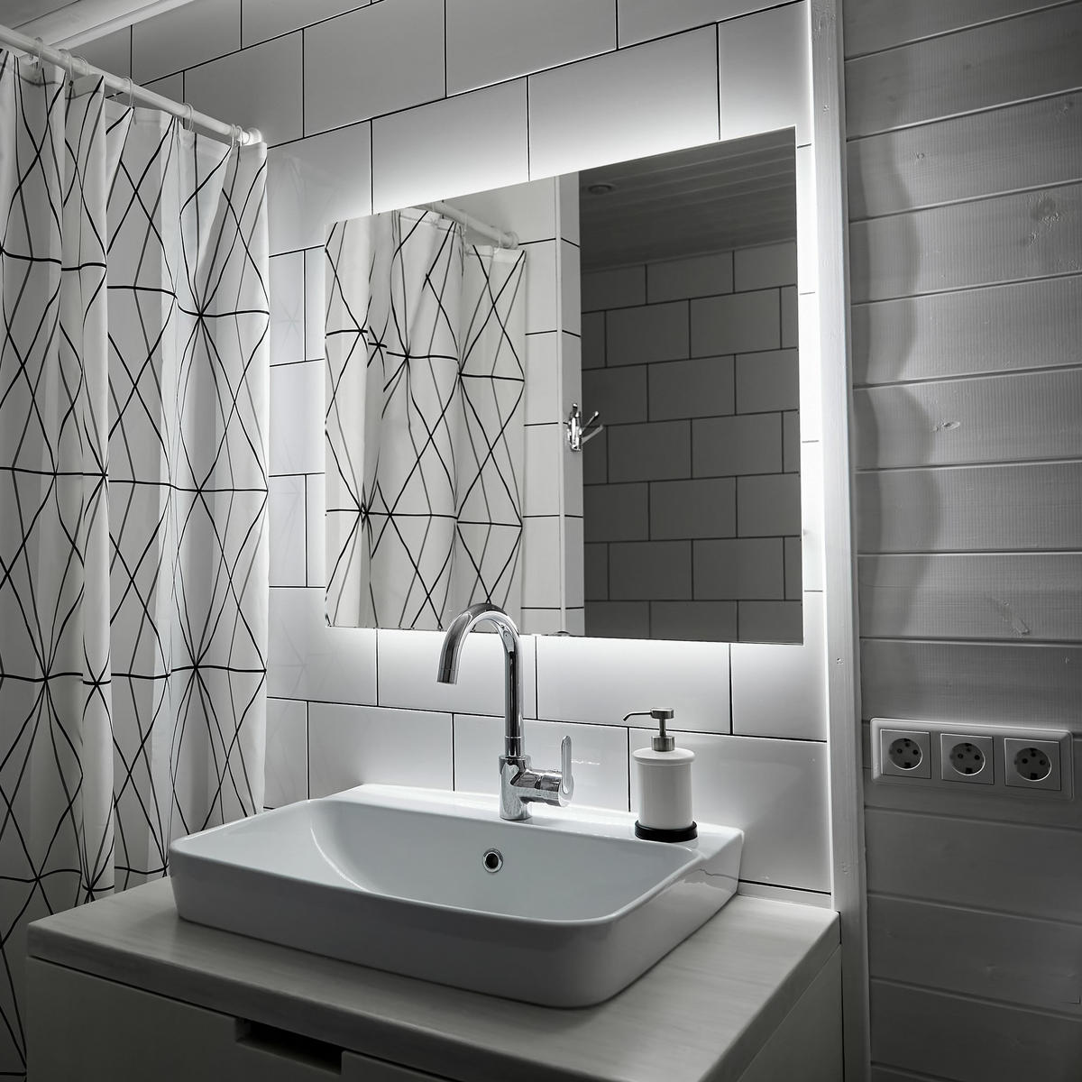 LED SPIEGEL 60 cm x 40 cm Rechteckig Neutralweiß 4000K - Blaugrau, Glas (60/40/2.4cm) - TULUP