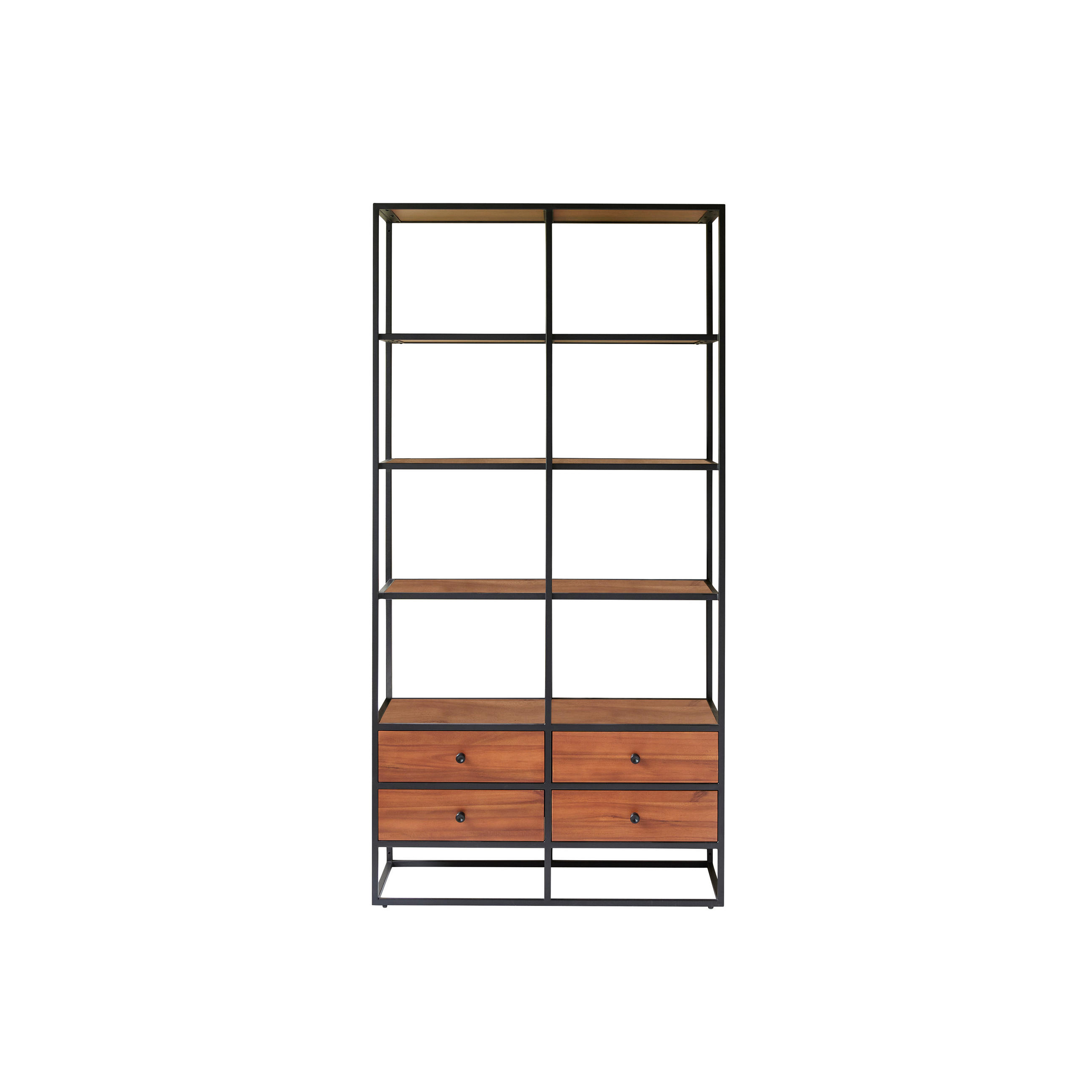 BÜCHERREGAL Agra Natur aus Akazie - Naturfarben, Holz (88/175/35cm) - Tikamoon