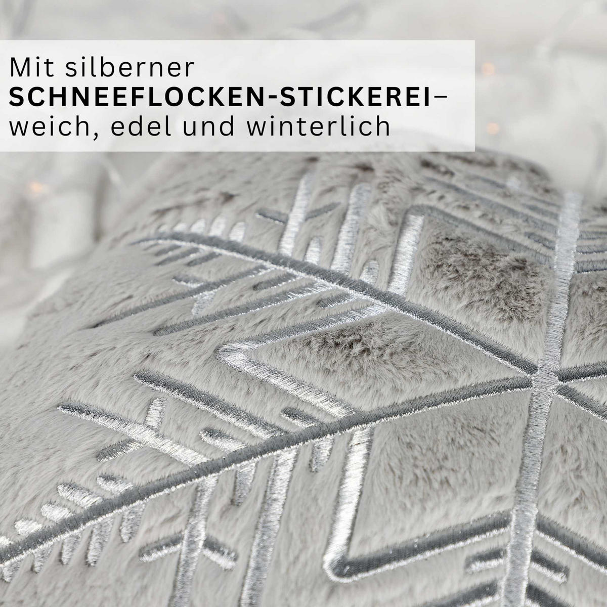 ZIERKISSENHÜLLE WEIHNACHTEN TOWN - Grau, Textil (60/40cm) - Esprit