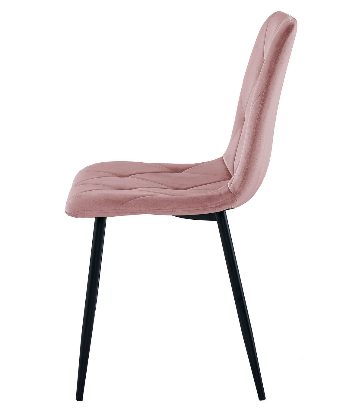 ESSZIMMERSTUHL 2-er Set TYRA rosa Sitz, schwarze Beine - Pink/Schwarz, Textil (44.5/87/54.5cm) - Valora