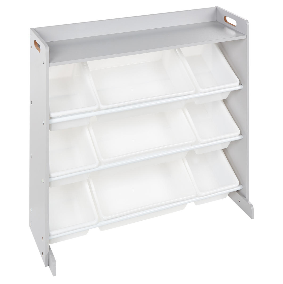 RAFT cu 9 cutii de depozitare 78 cm gri Collie - alb/gri închis, compozit lemnos (86/78/39cm) - Beliani