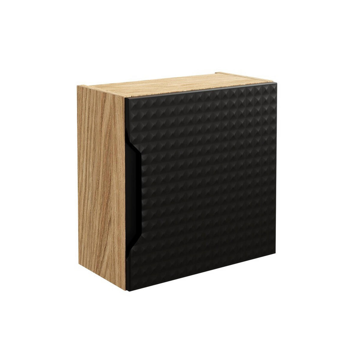 BADMÖBEL-SET 8 Teile - Luxor Black L BM111 in Schwarz/Geölte Eiche - Eichefarben/Schwarz, Holz (120/170/46cm)