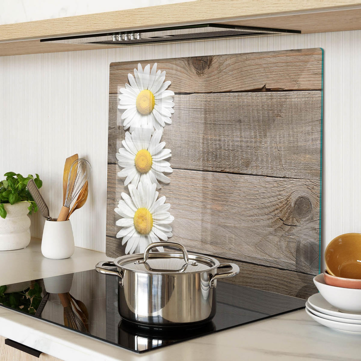 GLASPLATTE 60x52 cm Gänseblümchenholz - Braun, Glas (60/0.4/52cm) - TULUP