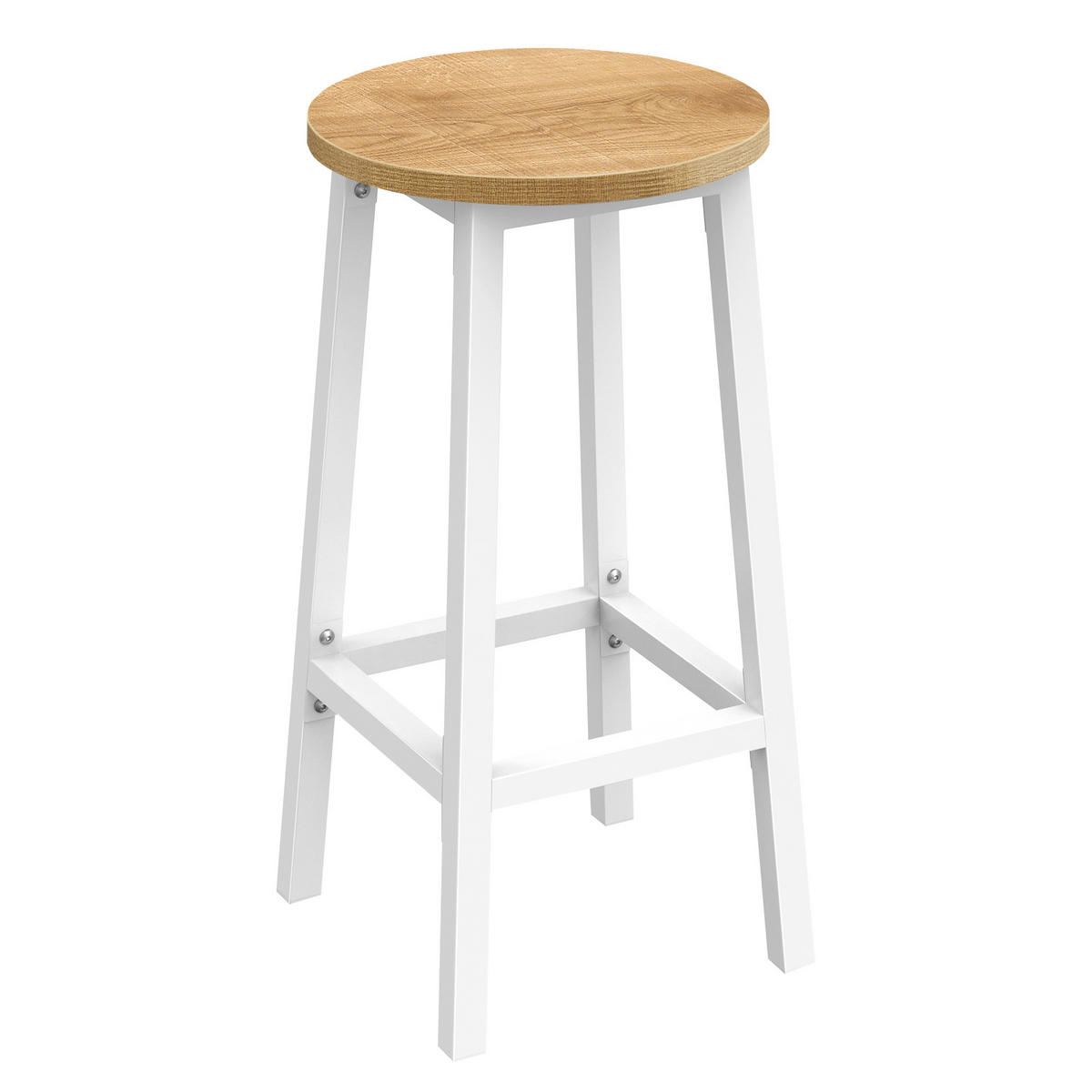 BARHOCKER in Eiche und Weiß Beine - Eichefarben/Weiß, Holzwerkstoff (32/65/32cm) - Home Collective