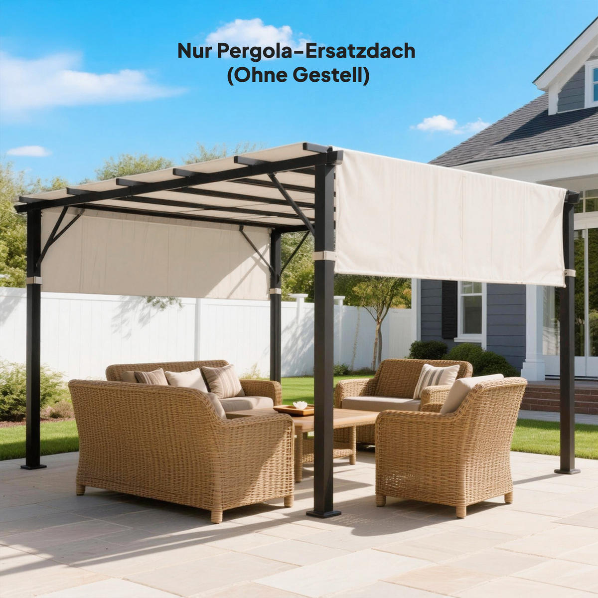 ERSATZDACH aus Polyester Cremeweiß 3/3 m - Creme, Textil (122/1/488cm) - Outsunny