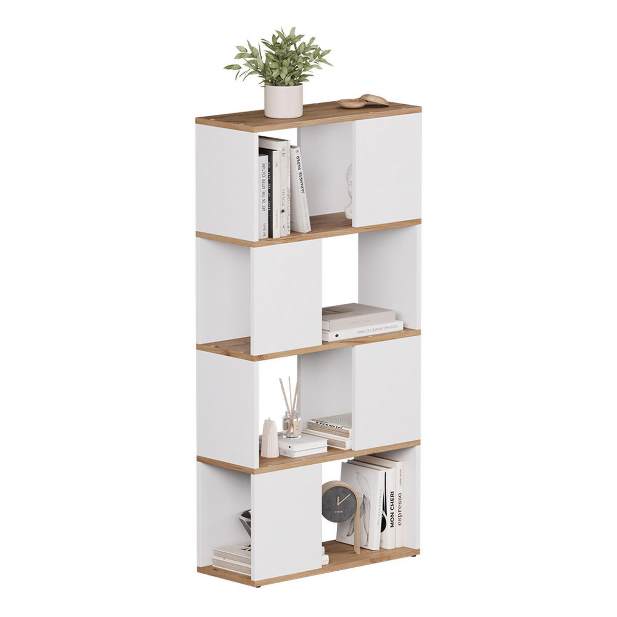 RAUMTEILER Eneos Weiß/Goldkraft Eiche 60 x 124.5 cm - Honigeiche/Weiß, Holzwerkstoff (60/124.5/24cm) - Vicco