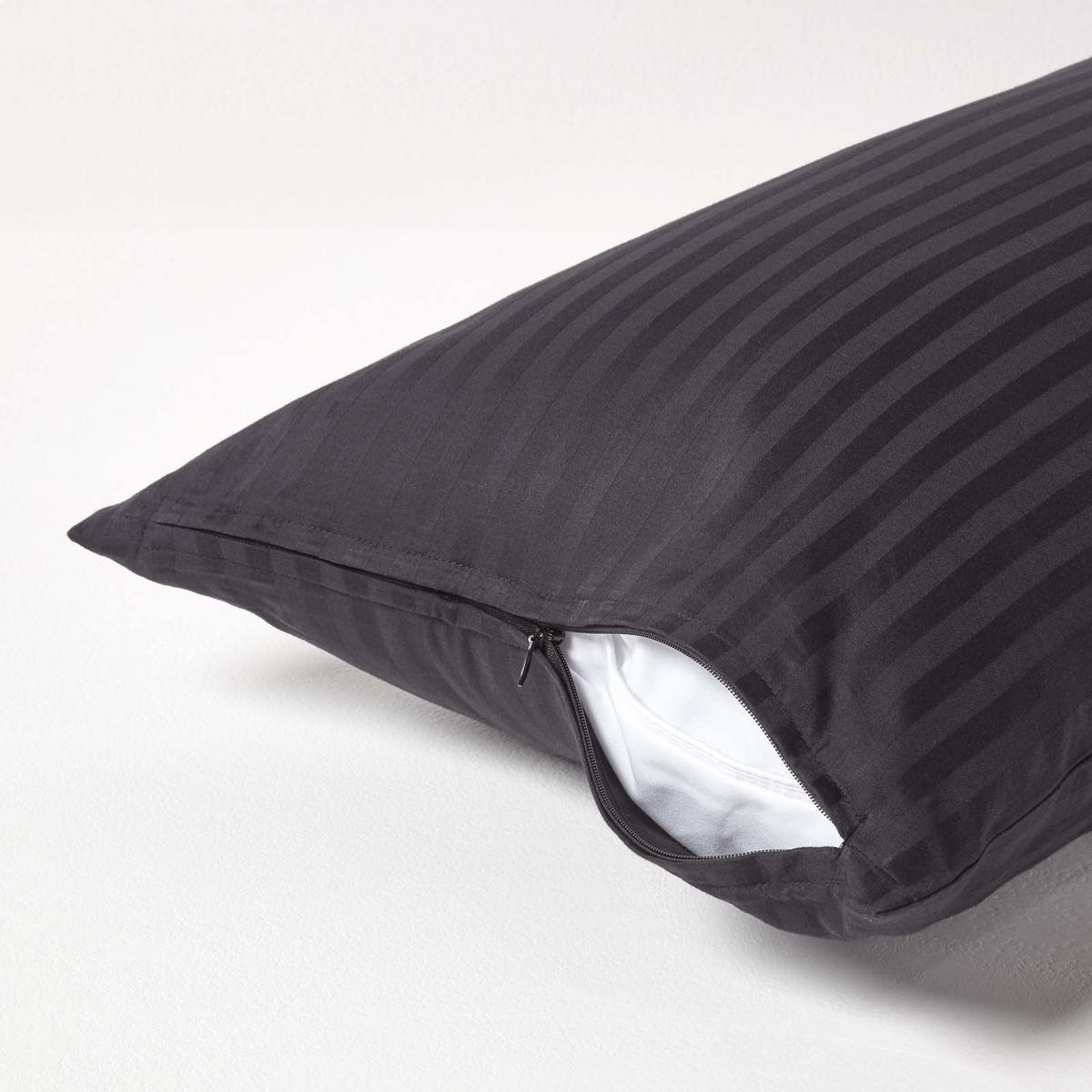 KISSENBEZUG Damast, Ägyptische Baumwolle, Fadendichte 330 - Schwarz, Textil (40/80cm) - Homescapes