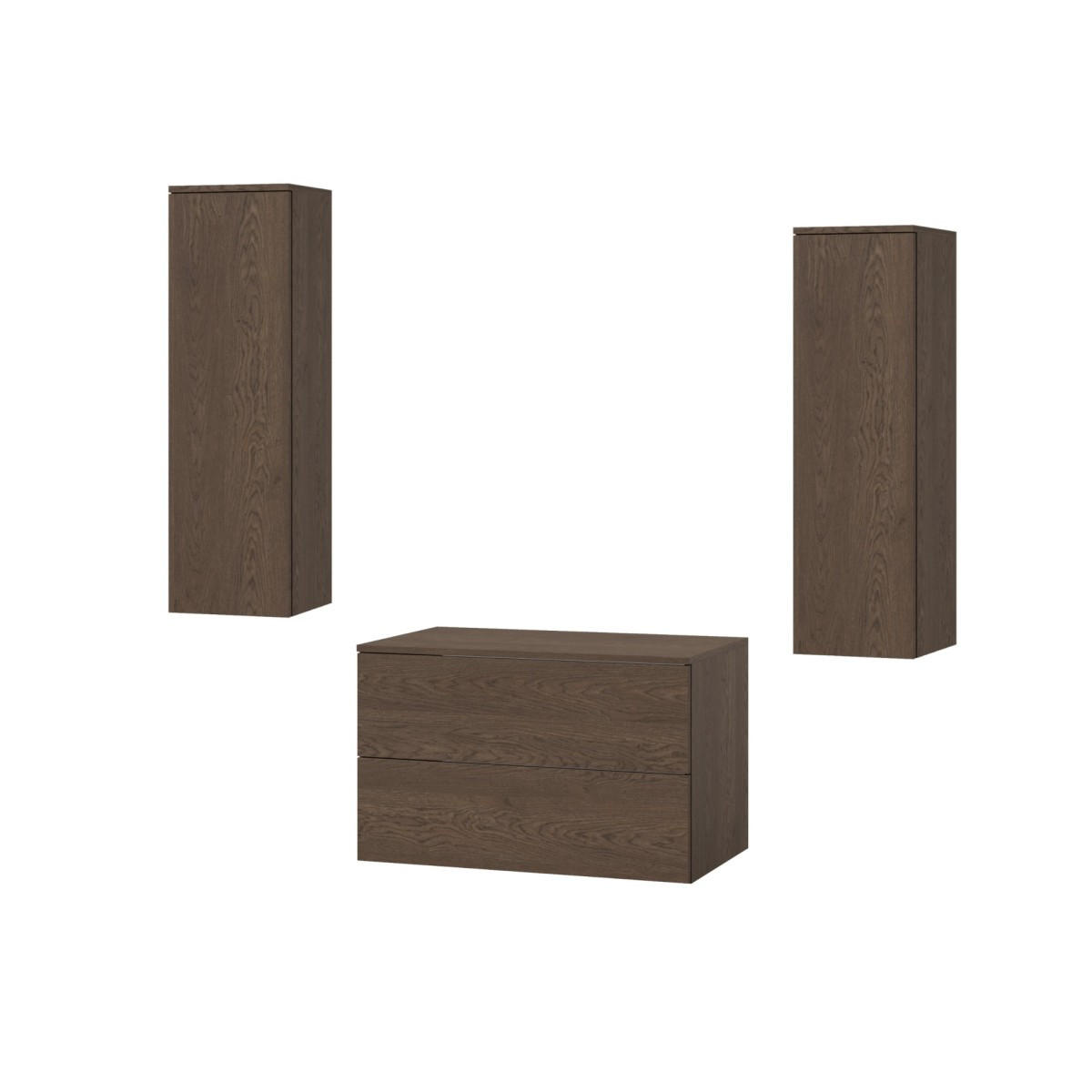 BADMÖBEL-SET Color Baltic Storm 3-Teilig (2S 80 + 1D 100 X2) - Walnussfarben, Holzwerkstoff (120/160/45cm) - mzm24