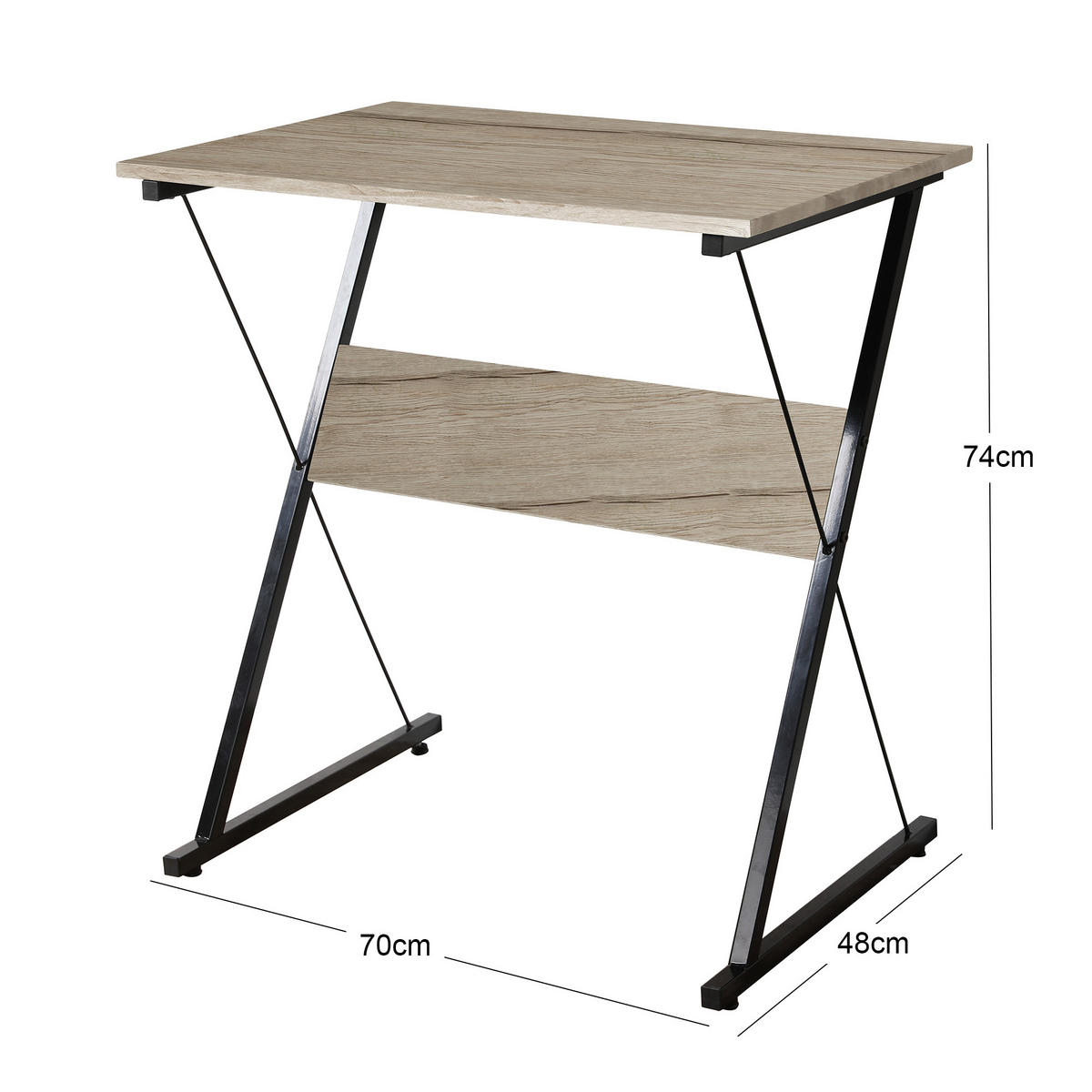 SCHREIBTISCH Rechteckig Braun 70 x 48 x 74 (cm) - Braun, Metall (48/70/74cm) - Nordlys