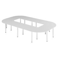 KONFERENZTISCH-SETS Serie-K 240/400/74 cm in Grau - Grau, Holzwerkstoff (240/400/74cm) - bümö