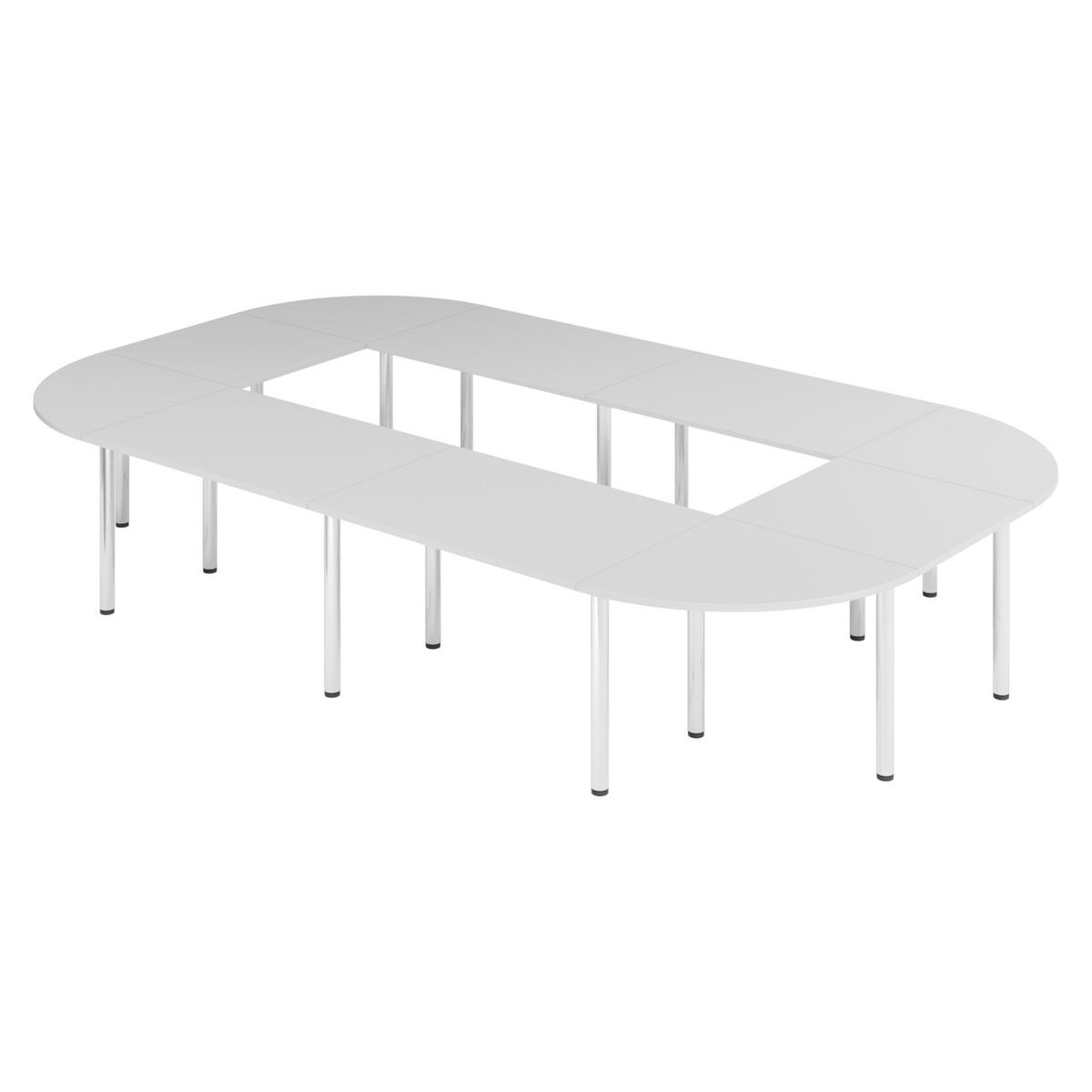 KONFERENZTISCH-SETS Serie-K 240/400/74 cm in Grau - Grau, Holzwerkstoff (240/400/74cm) - bümö