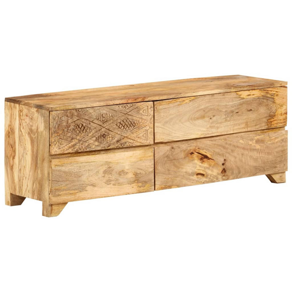 TV-SCHRANK Massivholz Mango 110/30/40 Cm - Braun, Holz (110/40/30cm) - vidaXL