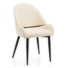 STUHL BERGAMO gepolsterter mit Steppung - hellbeige - Boucle - Ecru/Schwarz, Textil/Metall (56/91/61cm) - NEW HOME
