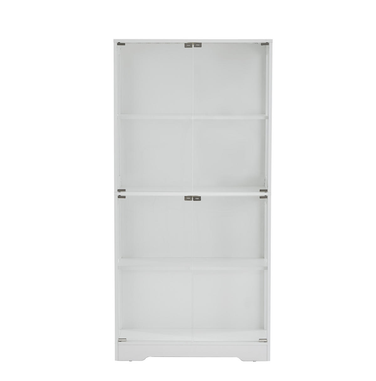 VITRINE 80/35/165 cm in Weiß mit LED-Beleuchtung und Glastüren - Weiß, Holzwerkstoff (80/165/35cm) - Flora Grace