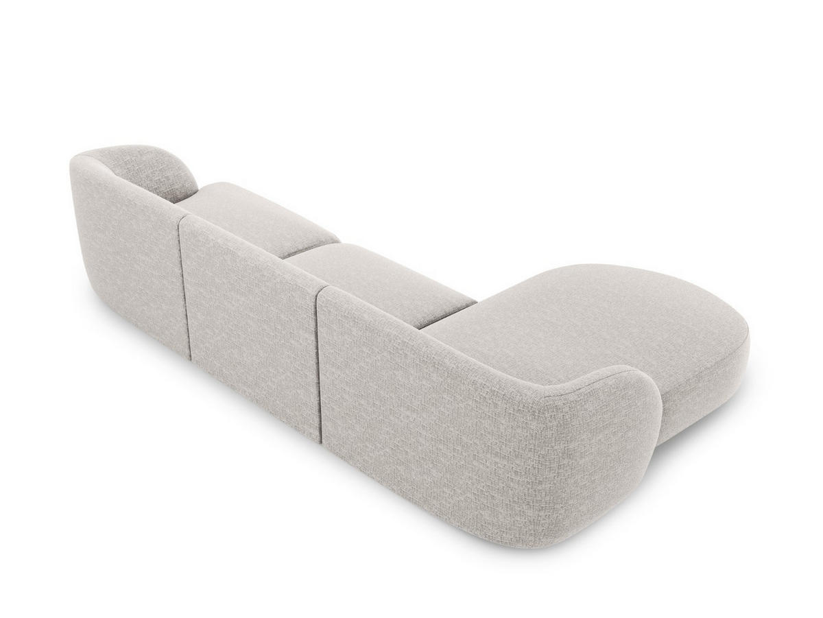 ECKSOFA links Miley aus Chenille-Stoff hellgrau 4 Sitzplätze - Hellgrau, Textil (156/255cm) - Micadoni