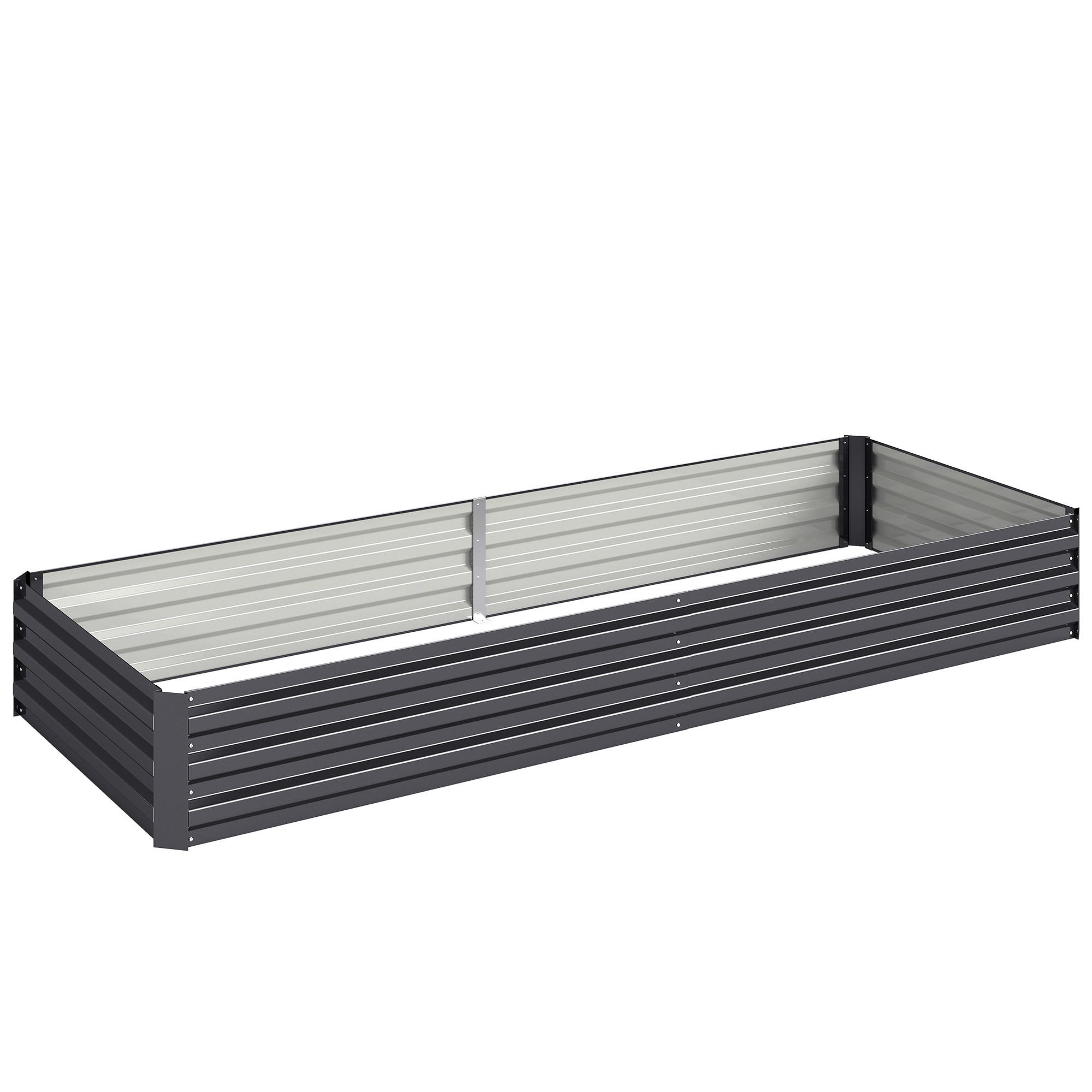 HOCHBEET aus Stahl, Pflanzkasten, Blumenkasten, Gemüsebeet für Balkon, Terrasse, Grau - Grau, Metall (90.5/30/241cm) - Outsunny