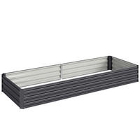 HOCHBEET aus Stahl, Pflanzkasten, Blumenkasten, Gemüsebeet für Balkon, Terrasse, Grau - Grau, Metall (90.5/30/241cm) - Outsunny