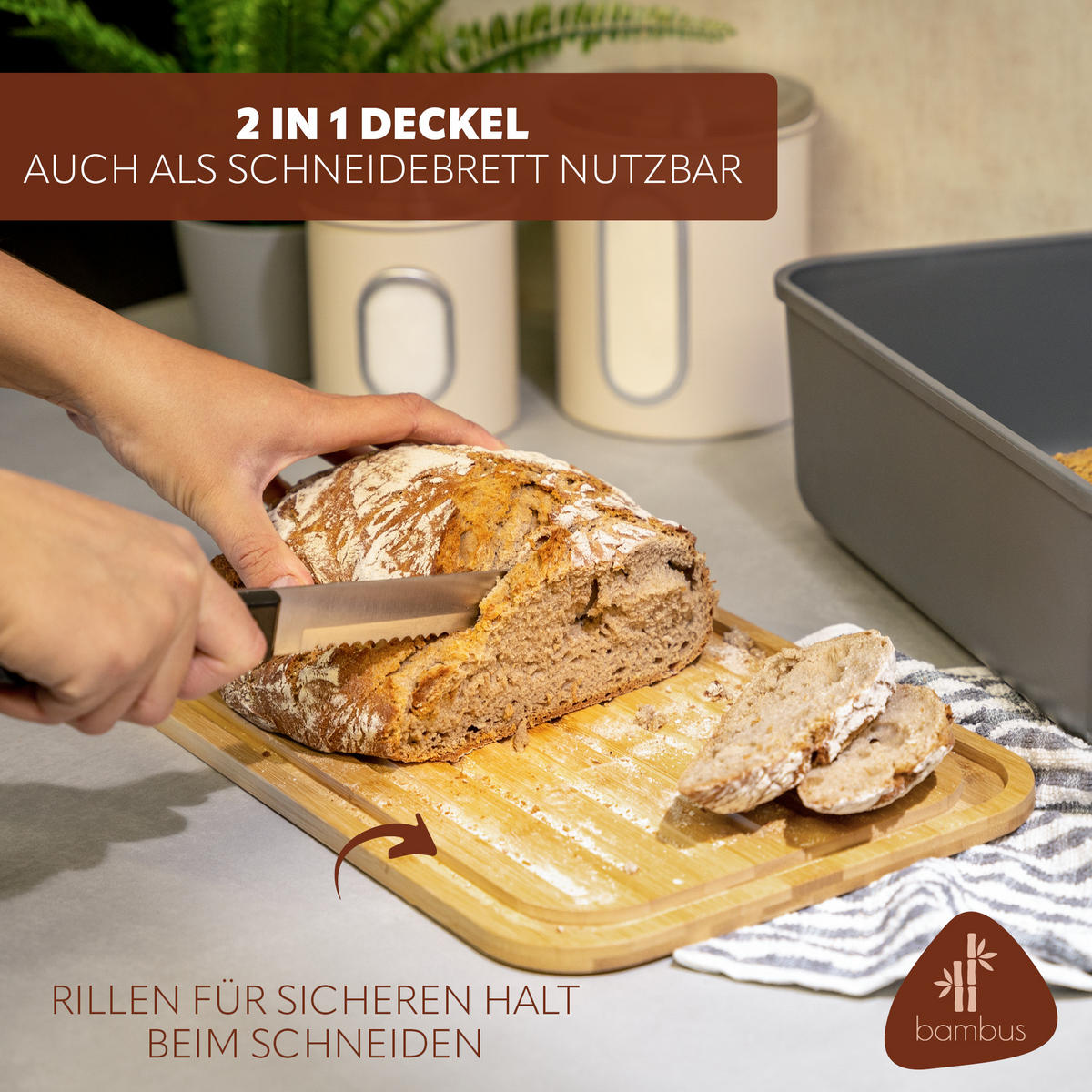 BROTKASTEN, grau - Grau, Kunststoff (40/12.5/23cm) - bremermann